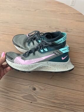 Nike Women’s Trail Sneakers - Gray with Pink & Teal Accents
